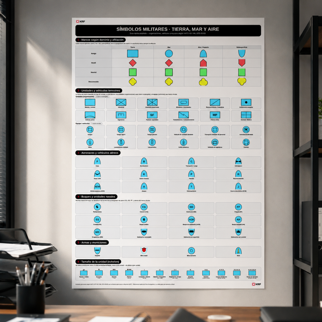 Military Symbols Quick Reference Poster - 59,4 x 84,1 cm