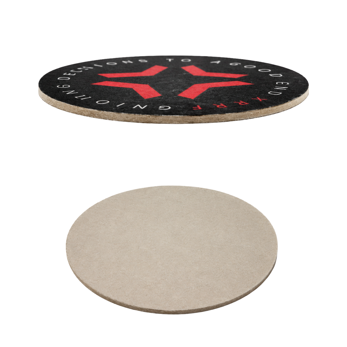 XRF Round Cardboard Coasters – Set of 12