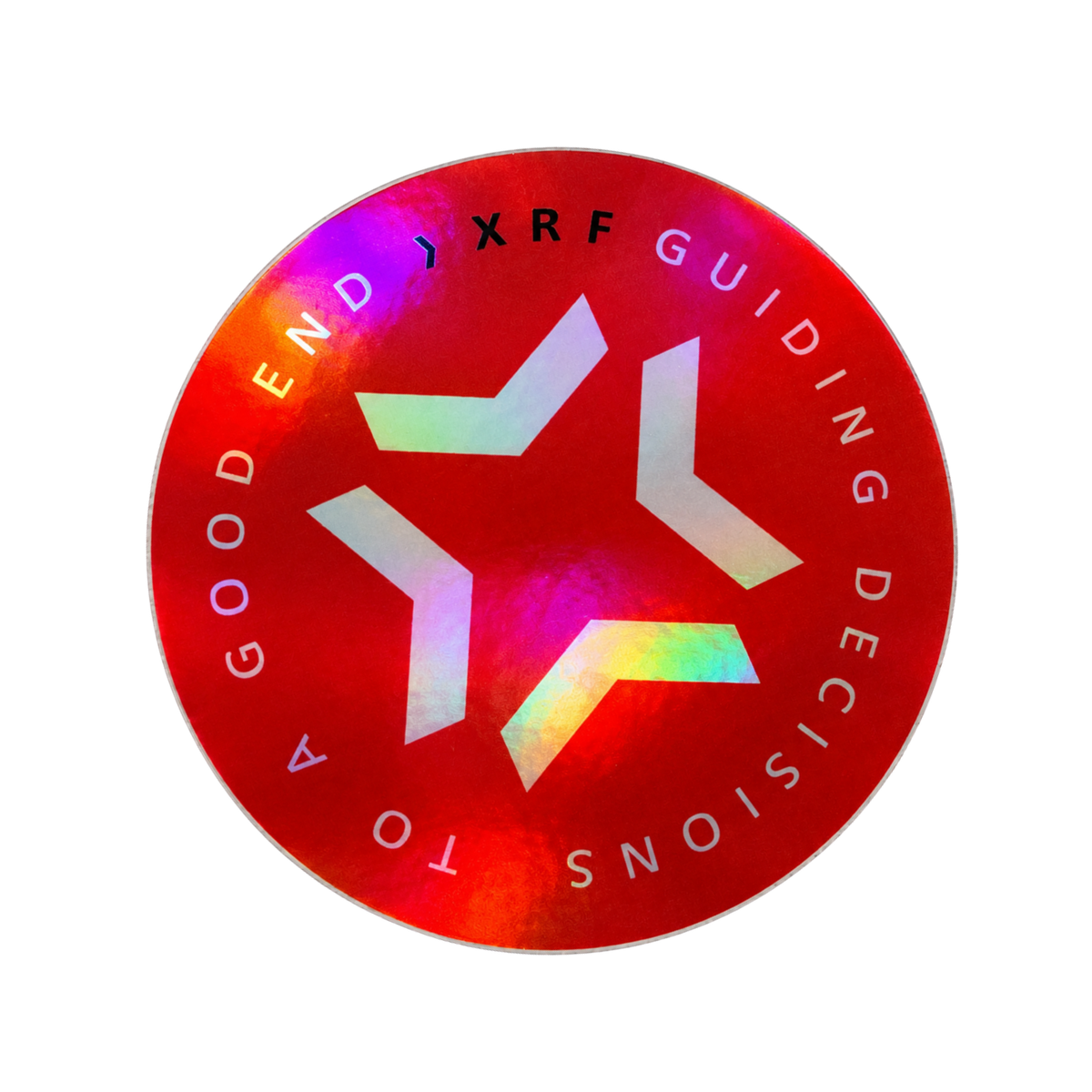 XRF Round Holographic Logo Sticker