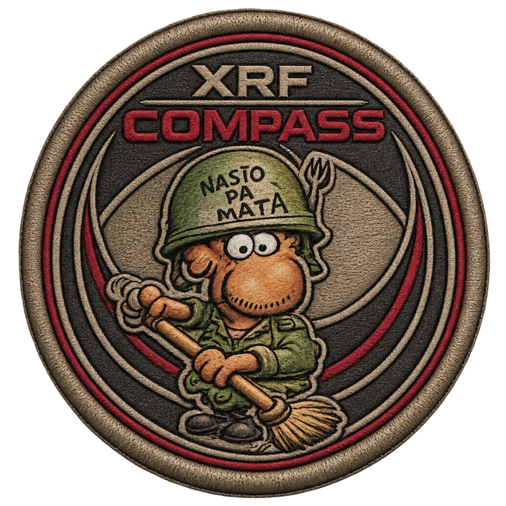XRF Apolo & Compass “Nasío Pa Matá” Barracks Satire Embroidered Patch Set – 2-Pack